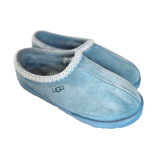 UGG Tasman Light Blue Suede Slip-Ons - Picture 2 of 5